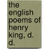 The English Poems Of Henry King, D. D.