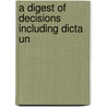 A Digest Of Decisions Including Dicta Un door Otis Beall Kent