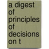 A Digest Of Principles Of Decisions On T door William Sloan