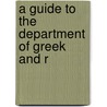 A Guide To The Department Of Greek And R door British Museum. Dept. Of Antiquities
