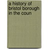 A History Of Bristol Borough In The Coun by Doron Green