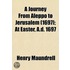 A Journey From Aleppo To Jerusalem (1697