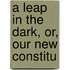 A Leap In The Dark, Or, Our New Constitu
