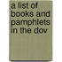 A List Of Books And Pamphlets In The Dov