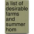 A List Of Desirable Farms And Summer Hom