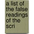 A List Of The False Readings Of The Scri