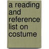 A Reading And Reference List On Costume door Brooklyn Public Library