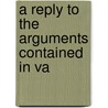 A Reply To The Arguments Contained In Va door Joseph Marryat