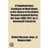 A Supplementary Catalogue Of Hindi Books