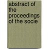 Abstract Of The Proceedings Of The Socie door Massachusetts Technology