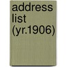 Address List (Yr.1906) door Amherst College