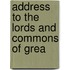 Address To The Lords And Commons Of Grea