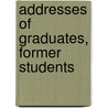 Addresses Of Graduates, Former Students door Trinity College