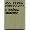Addresses, Discussions, Minutes, Stateme door National Council of the States