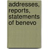Addresses, Reports, Statements Of Benevo by National Council of the States