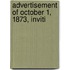 Advertisement Of October 1, 1873, Inviti