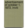 Advertisement Of October 1, 1873, Inviti door United States. Post Office Dept