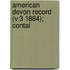American Devon Record (V.3 1884); Contai