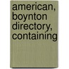 American, Boynton Directory, Containing door Boynton