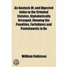An Analysis Of, And Digested Index To Th door William Robinson