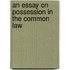 An Essay On Possession In The Common Law