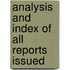 Analysis And Index Of All Reports Issued