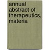 Annual Abstract Of Therapeutics, Materia by Apollinaire Bouchardat