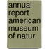 Annual Report - American Museum Of Natur