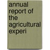 Annual Report Of The Agricultural Experi door University Of Minnesota Station