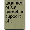 Argument Of S.S. Burdett In Support Of T door Samuel Swinfin Burdett