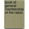 Book Of General Membership Of The Ralsto door Ralston Health Club