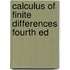 Calculus Of Finite Differences Fourth Ed