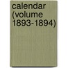 Calendar (Volume 1893-1894) door University Of Strathclyde
