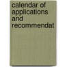 Calendar Of Applications And Recommendat door United States. Dept. Of Appointments