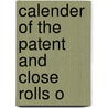 Calender Of The Patent And Close Rolls O door Ireland Public Record Office