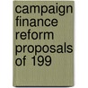 Campaign Finance Reform Proposals Of 199 door United States Administration