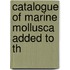 Catalogue Of Marine Mollusca Added To Th