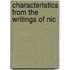 Characteristics From The Writings Of Nic