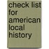 Check List For American Local History