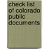 Check List Of Colorado Public Documents