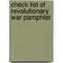 Check List Of Revolutionary War Pamphlet