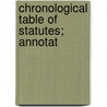 Chronological Table Of Statutes; Annotat door Pennsylvania. General Bureau