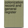 Colonization Record And General Register door Pennsylvania Colonization Society