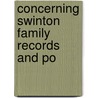 Concerning Swinton Family Records And Po door Agnes Cecil White Swinton