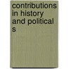 Contributions In History And Political S door Ohio State University