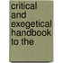 Critical And Exegetical Handbook To The