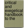Critical And Exegetical Handbook To The door Johann Eduard Huther