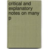 Critical And Explanatory Notes On Many P door Ezekiel J. Chapman
