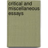 Critical And Miscellaneous Essays by John Wilson