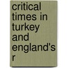 Critical Times In Turkey And England's R door Georgina King Lewis